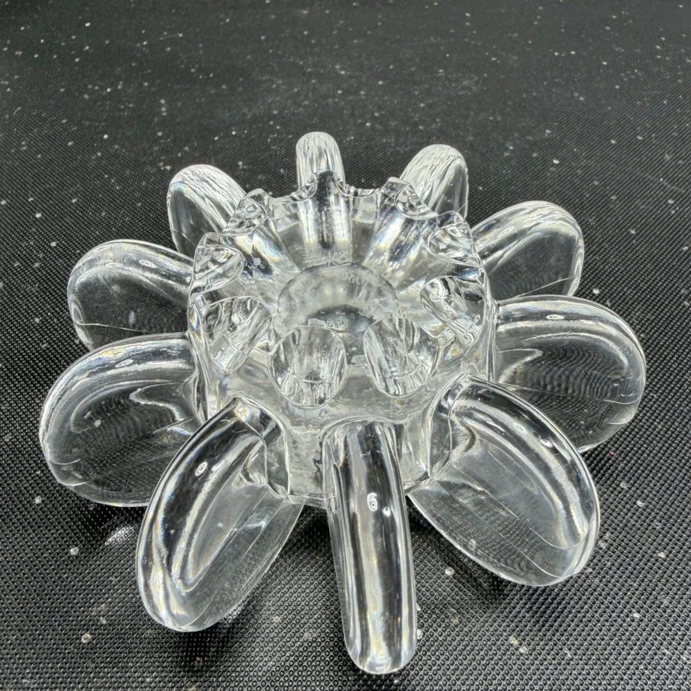 Rosenthal Studio Line Flower Disc Crystal Taper Candle Holder Single Germany